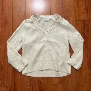 Calvin Klein Women's Classic Fit Cropped Button-Down Shirt